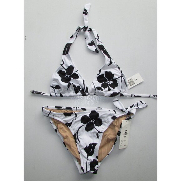 INC International Concepts Black White Floral Bikini - Sz 8 - NEW - Picture 7 of 9